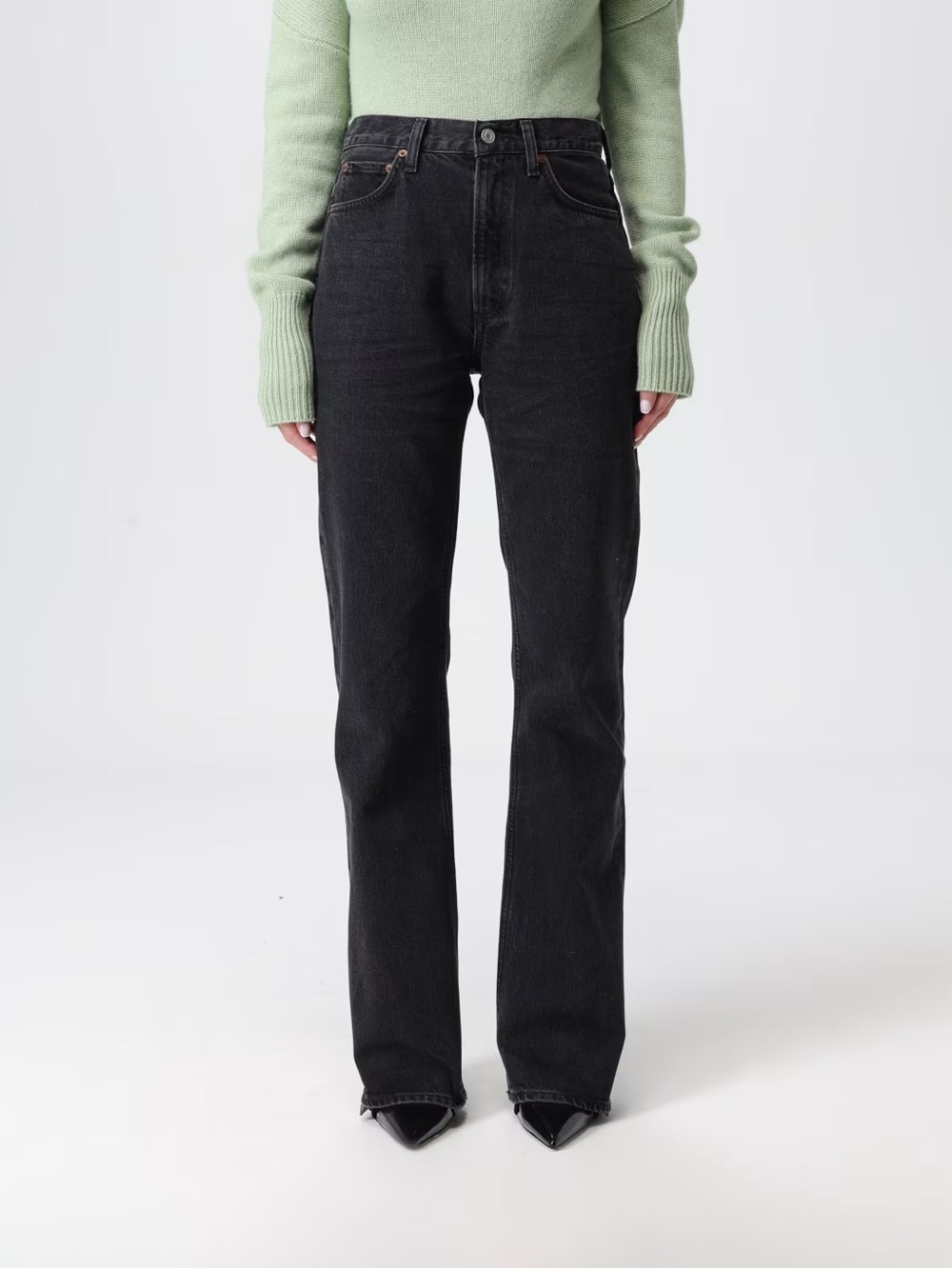 Agolde Leena Bootcut Jeans in Washed Black High Rise size 32